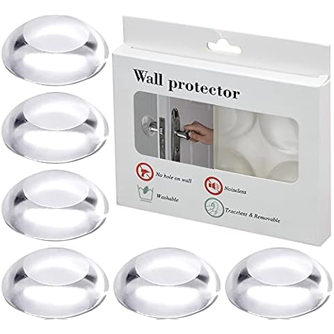 6 PCS Soft Close Door Stopper Wall Protector Quiet, Shock Absorbent Gel Door Stops, Adhesive Bumper Cushion Protector Wall Shield & Silencer for Door Handle Knob Furniture , Quiet Shock Absorben Cover