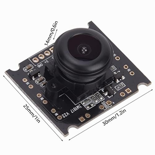 Módulo de Cámara Usb, PlaCA de Cámara Web Hd Gran Angular Ov3660 2048X1536 15Fps Usb 2.0 Otg Compatible con Proyectos Mini Negro 30X25X14Mm 1 Paquete