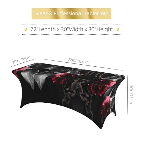 Nappe élasthanne roses noires textile gothique chic 1,8 m