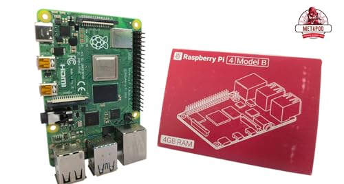 Image of METAPOD Raspberry Pi 4 Model B, 4GB RAM, Quad-Core Cortex-A72, Dual 4K HDMI, Wi-Fi, Bluetooth, Gigabit Ethernet, USB 3.0 Single Board Computer
