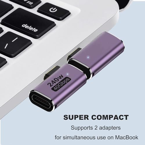 2 Adaptadores USB C en ángulo de 90 grados miniatura 4