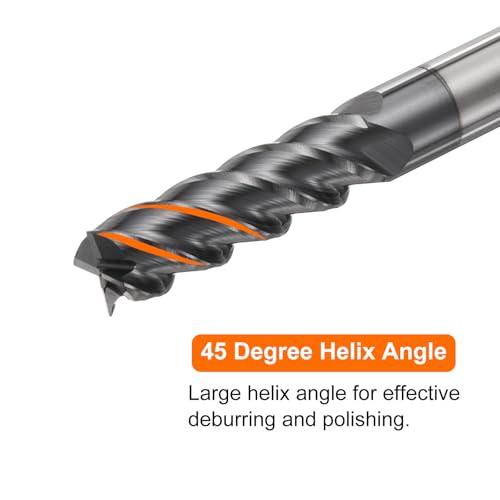 Image of HARFINGTON 5pcs Carbide Square Nose End Mill Bit 5 /16 inch Cut Dia 4 Flutes TiAlN Coated Milling Cutter for Hardened Steel Metal (5 /16 inch Shank 1 inch Cut Length 2-1 /2 inch Long 45 Degree Helix)