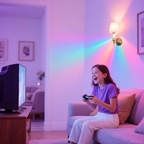 Image of Phansthy Battery Operated Wall Sconce Set of 2, Rechargeable Wall Lights with Dimmable Bulbs and Remote, 12 RGB Colors Wireless Antique Gold Wall Lamps (White Shade, Battery Operated (2 Pack))