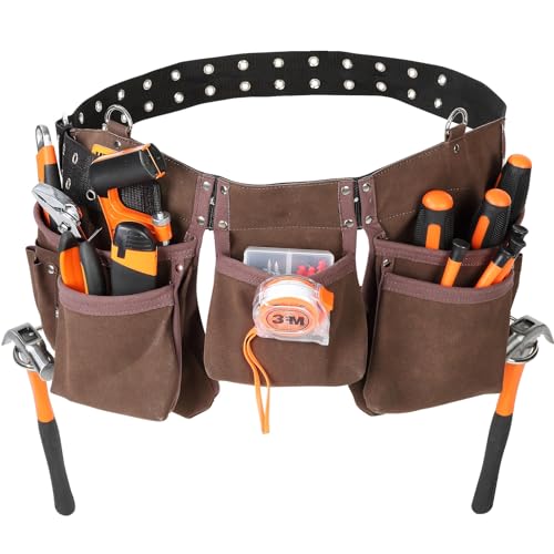 VEVOR Tool Belt, 13 Pockets, Adjusts from 29 Inches to 54 Inches,...