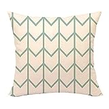 Inconpro Funda de cojín Diseño geométrico Cuadrado Cubierta de Almohadas Estilo nórdico Almohada de Lino Decoración para Hogar Casa Sofa Jardin Cama 45x45cm(18x18)