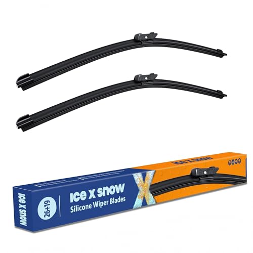 Image of 26 inch+19 inch Silicone Windshield Wiper Blades Replacement for Tesla Model 3 2023 2022 2021 2020-2017 Model Y 2023-2020 Oem Quality Wiper Blades Durable and Quiet Windshield Wipers (Pack of 2)