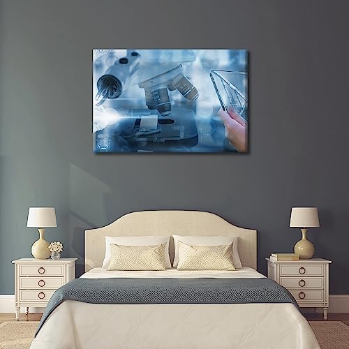 Image of TUMOVO Canvas Wall Art Future Smart Medical Technology Concept Poster Wall Art Canvas Print 1 Pieces Medical Artwork Paintings Wall Decor for Bedroom Framed Ready to Hang, 24 inch Wx36 H