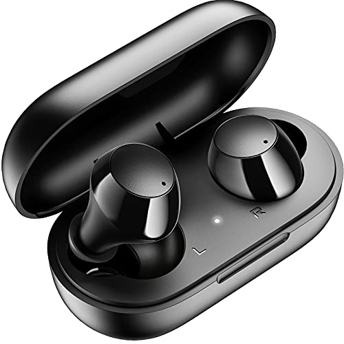 Bluetooth Earbuds,Kurdene Wireless Earbuds with Wireless Charging case,Touch Control in Ear Bluetooth 5.0 Waterproof Earphones CVC 8.0 Noise Cancelling Headphones with Deep Bass Sound for Sports-Black
