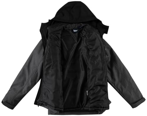 Image of Reebok Mens Winter Coats - 3 in 1 System Hooded Softshell Windbreaker Jacket and Quilted Puffer Insulated Mens Ski Jacket