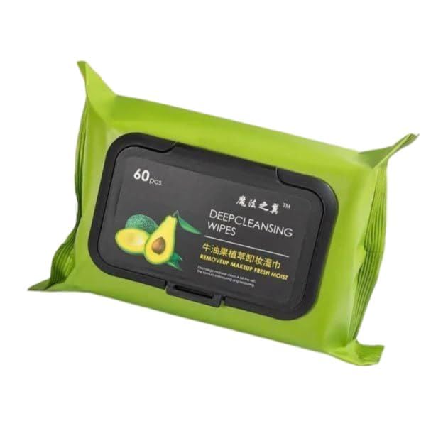 PULAM ENTERPRISE Makeup Products Makeup Remover Wipes – Deep Cleansing Face Wipes for Women Daily Use with Avocado Cucumber & Vitamin E | Soothing & Maintains pH Balance (1, 60 WIPES)-image-1