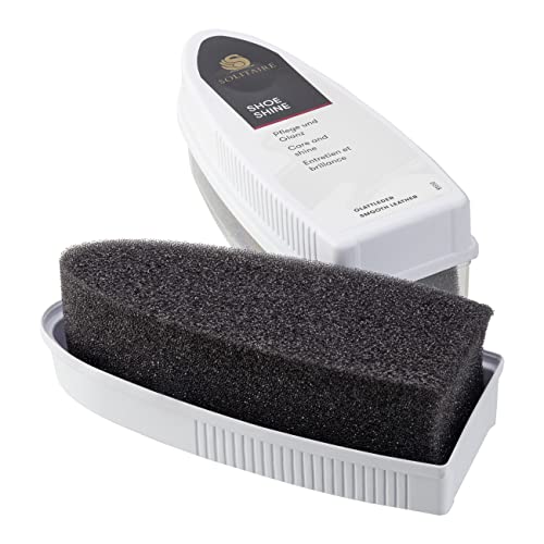 Solitaire Shoe Shine, farbloser Glanz-Schwamm mit echtem Bienenwachs zur Schuhpolitur für brillanten Glanz, geeignet für Schuhe, Stiefel, Taschen aus Glattleder