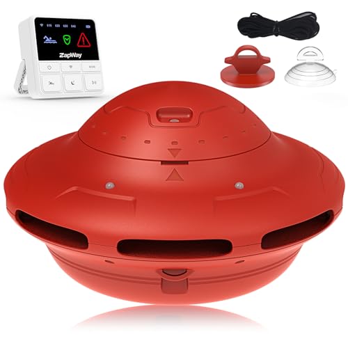 Pool Alarm with App & Home Receiver, 110dB Loud Floating Pool Alarms for Inground & Above Ground Pools, Adjustable Sensitivity, Extra Water Protection for Kids & Pets, Red