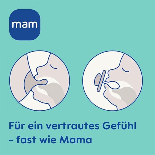 MAM Comfort Schnuller im 2er-Set, besonders kleiner und leichter Baby Schnuller für Früh- & Neugeborene aus 100% Silikon, mit weichem MAM SkinSoft Saugteil & Schnullerbox, 0-3 Monate, pink