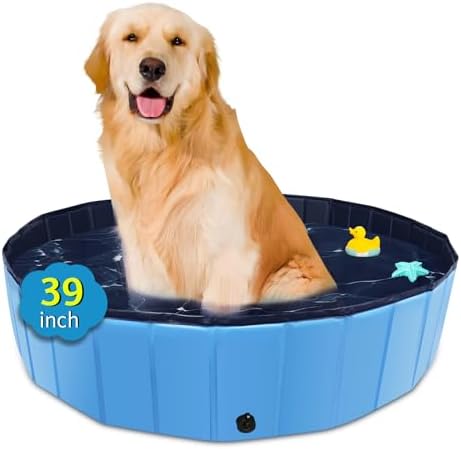 CACSPS Piscina Plegable para Perros de 100cm Pulgadas, Piscina po...