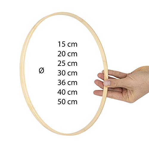 EkoDeko Bambus Ringe 3er-Pack: 40cm Holzringe zum Basteln Traumfänger Holzring Holzreifen