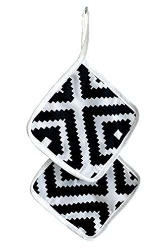 Oven Mitts And Pot Holders With Oven Gloves For Kitchen, Cooking Gloves And Cooking Apron Cooking Gifts For Women, Oven Mitts And Pot Holders Sets (Black And White 3) #TOP1