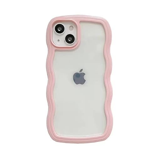 iPhone 13 iPhone13 アイフォン13 用 ケース カバー スマホケース うねうね 韓国 ウェーブ 可愛い かわいい おしゃれ パステルカラー 04 ピンク