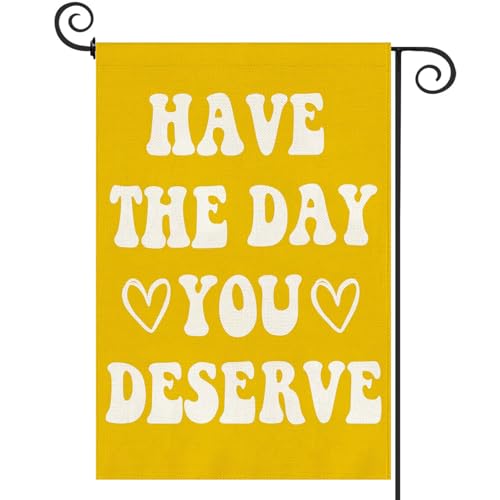 Baccessor Have The Day You Deserve Sarcastic Garden Flag Funny Yard Flag Demotivational Home Banner Summer Flags