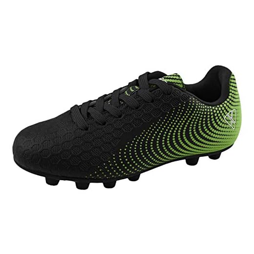 Vizari Stealth FG Soccer-Shoes (3.5 M US Big Kid, Black/Green)