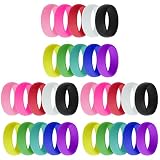 TOYANDONA 30Pcs Bagues de Promesse Bagues de Fiançailles Couleur Caoutchouc Mignon Nombre- Bandes Bagues de Bonbons Bagues- Bande Arc- en- Ciel Mixte Couple Mm Couples Souvenirs pour Amoureux