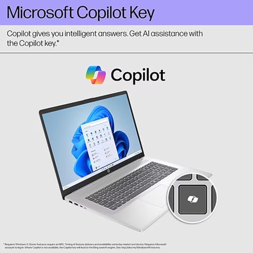 Image of HP 17.3 Inch Business Laptop with Backlit Keyboard, Fingerprint Reader, Intel 13th Gen 10-Core i5 (4.6GHz), 64GB RAM 1TB SSD, Windows 11, Wi-Fi 6, Iris Xe Graphics
