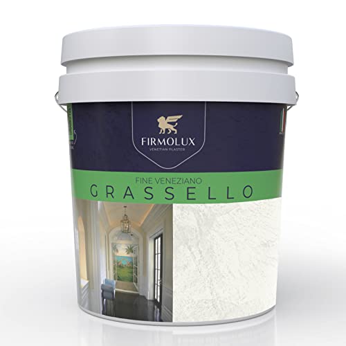 FirmoLux Grassello Authentic Venetian Plaster | Shiny Polished Plaster | Made in Italy from Lime & Marble | Light Colors (3) | Color: BM967 Cloud White