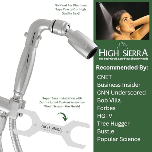 Regadera de mano metálica sin plomo High Sierra cromada miniatura 6