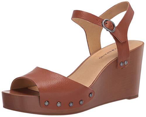 Lucky Brand Women s Zashti Wedge Sandal, Latte, 8.5