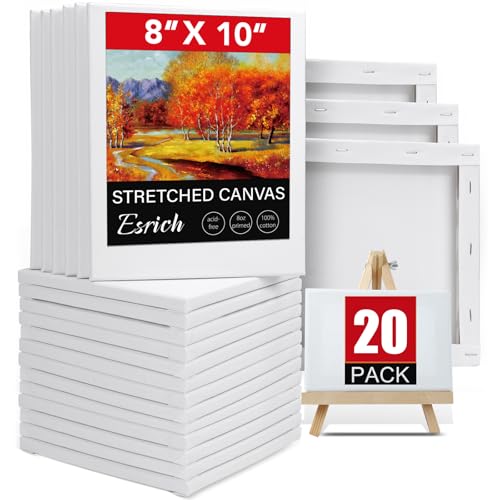 20 Pack Canvases for Painting with 8x10 Painting Canvas for Oil & Acrylic Paint.