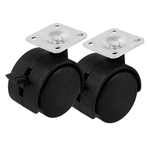 Aexit 38mm Dia Twin Wheel 35mmx35mm Swivel Plate Trolley Chair Brake Caster 2pcs (3764da35d27d0978eb8b321108c5dd74)