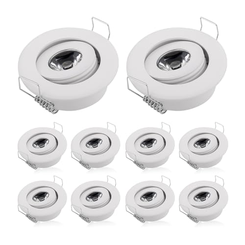 Image of (Pack of 10 3W Mini LED Down Lights Small Recessed Round LED spotlihgts Under Cabinet Lights 3000K