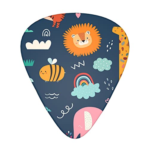 Lot de 12 médiators bleus pour guitare basse électrique et acoustique Motif animaux mignons - Les Beatles, Paul McCartney, John Lennon, RIngo Starr, George Harrison Lot de 12 médiators bleus pour guitare basse électrique et acoustique Motif animaux mignons