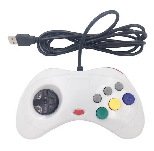 Amazon.co.jp: セガサターン型USBゲームパッド, 9ボタン, 十字