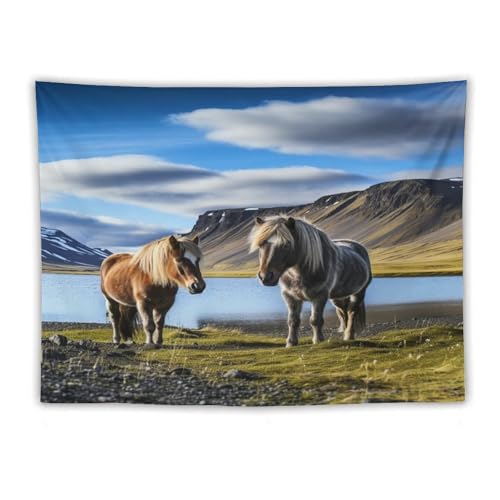 Tapisserie murale cheval 150x200cm pour décoration de salon