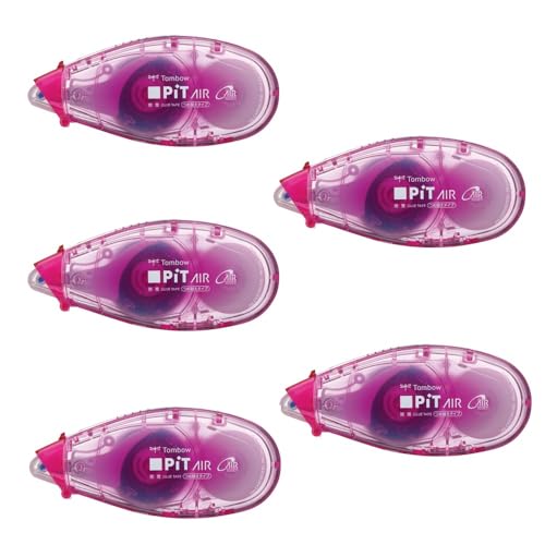 トンボ鉛筆 テープのり ピットエアーミニ つめ替えタイプ ピンク 5個入 PN-CASC80-5P