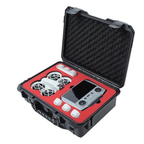 Drogear Travel Hard Case for DJI Neo Fly More Combo | Holds Up to 7 Batteries Fits Drone DJI RC 2 / RC-N3 / N2 Remote Controller Charging Hub & Accessories | IP67 Waterproof Shockproof Dustproof