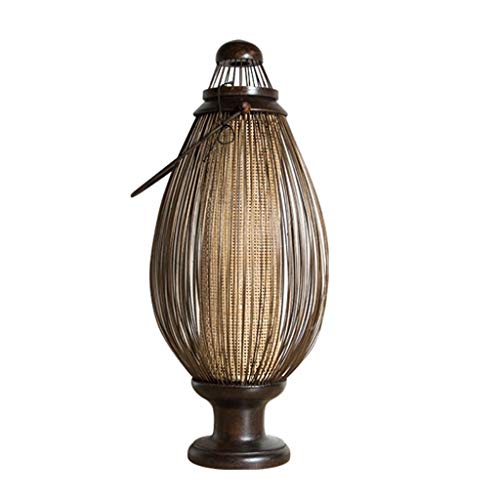 Zxb-shop Lampe de Table Antique Lampe De Table Chambre Lampe De Chevet Salon Etude Lampe De Table Marron Lampe de Table de Chevet Veilleuse (Taille : 27 * 62cm)