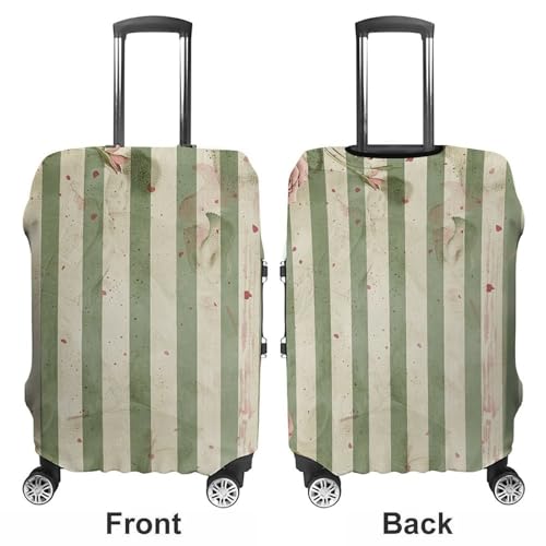 Roses And Green Plants Travel Luggage Cover Anti-scratch Suitcase Cover Elastic Suitcase Protective Cover Fits 19-32 Inch Luggage S3