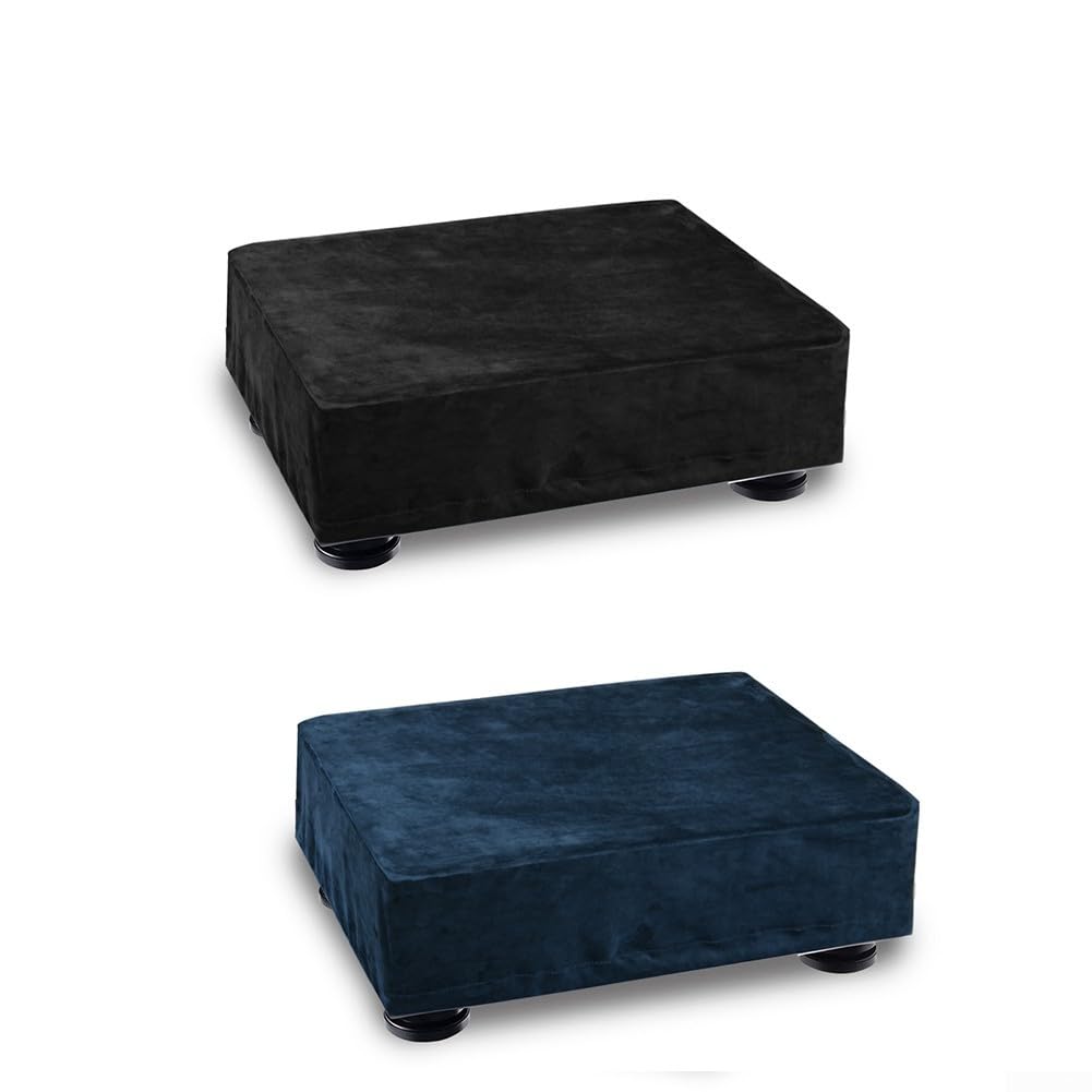 Housse anti-poussière pour platine audio-Technica AT-LP120XUSB - Ajustement personnalisé 43 x 33 x 13 cm, tissu élasthanne, noir/bleu, protection légère (noir)