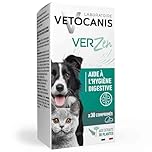 Vetocanis – Aliment Complémentaire pour Chiens et Chats, Bien-Être Intestinal et Hygiène Digestive, Formule aux Plantes, 30 Comprimés, Arôme Viande, Toutes Races et Âges, Fabriqué en France