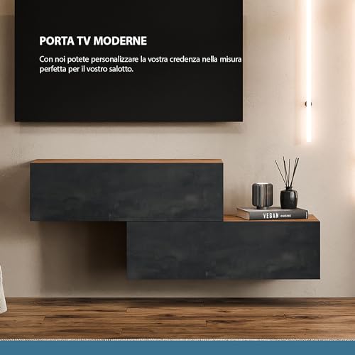 Planetmöbel Mobile TV per soggiorno, 2 x 100 cm