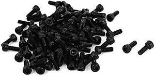 uxcell M3 x 8mm Hex Bolt Socket Head Cap Machine Screws Fasteners Black 100Pcs