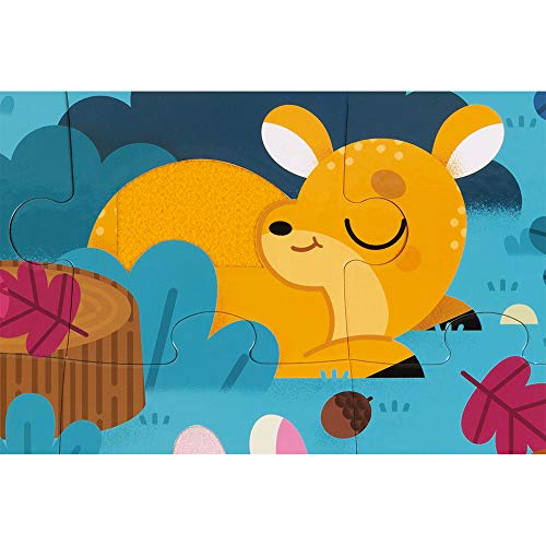 Janod Tactile Puzzle Forest Animals - 20 Pcs - Ages 24+ Months - J02685 - Image 10