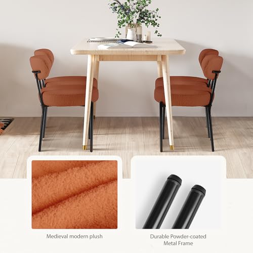 image for DUMOS Dining Chairs Set of 2, Mid Century Modern Chair Round Upholster
