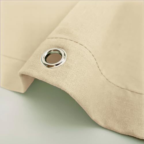 Felisa-Sandy-Beige-Farmhouse-Shower-Curtain-with-A-Ruffle-Hem-Linen-Blend-Shower-Curtain-for-Bathroom-72×78 Felisa Sandy Beige Farmhouse Shower Curtain with A Ruffle Hem Linen Blend Shower Curtain for Bathroom 72×78