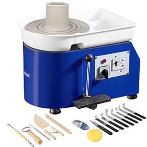 VEVOR Aardewerk Wiel Keramische Wiel Machine 350 W, Elektrische Aardewerk Wiel Machine 28 cm 300 rpm Aardewerk Wiel Machine, met Pedaal & Schort Vormende Machine