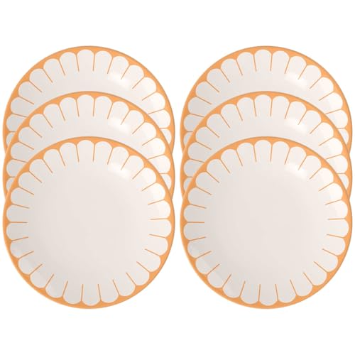 Villeroy & Boch - Juego de 6 platos llanos Fleur Soleil de 27 cm, platos de porcelana para platos principales, platos grandes, platos apilables, aptos para lavavajillas y microondas, porcelana premium