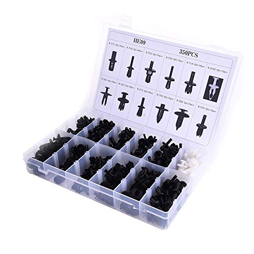 Yorten 350Pcs Assorted Body Car Body Plástico Push Retainer Pin Rebite Prendedores Trim Molding Clip
