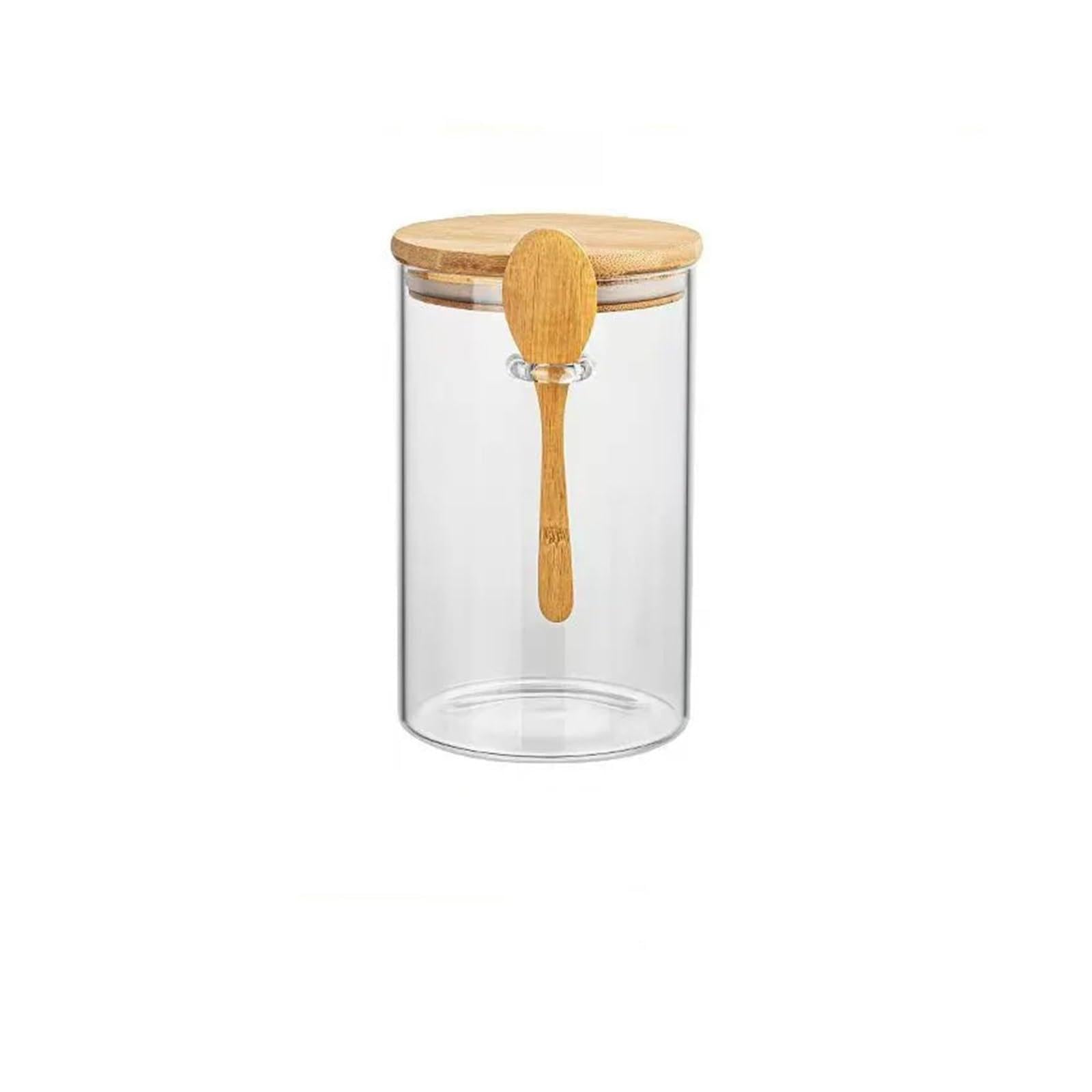 WZPTLKIBAD Airtight Glass Food Container with Lid and Spoon