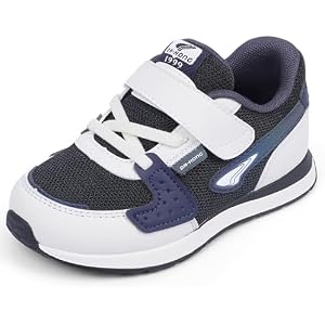 Dr Kong Toddler Shoes Kids Shoes for Boys and Girls Lightweight Durable Casual Athletic Kids Sneakers for Toddlers and Little Kids 9 Toddler Black/White/Dark Blue